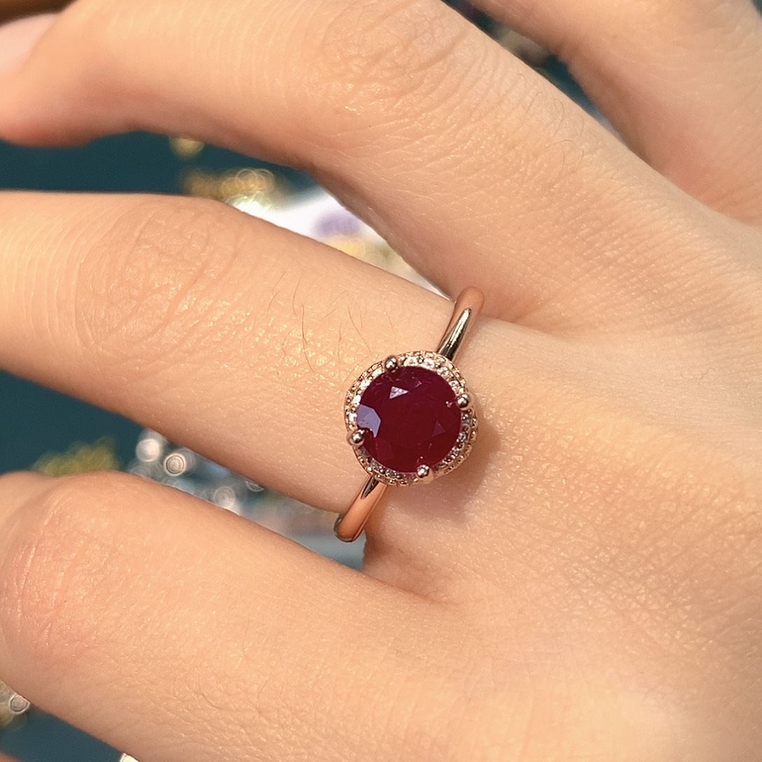 银S925镶嵌戒指红宝石自**风