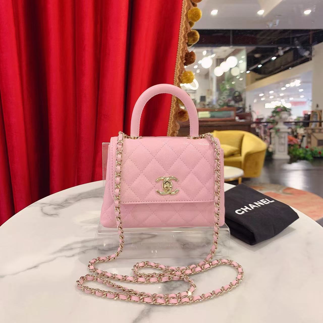 95新 Chanel/香奈儿 25p cocohandle nano粉色荔枝/50062197