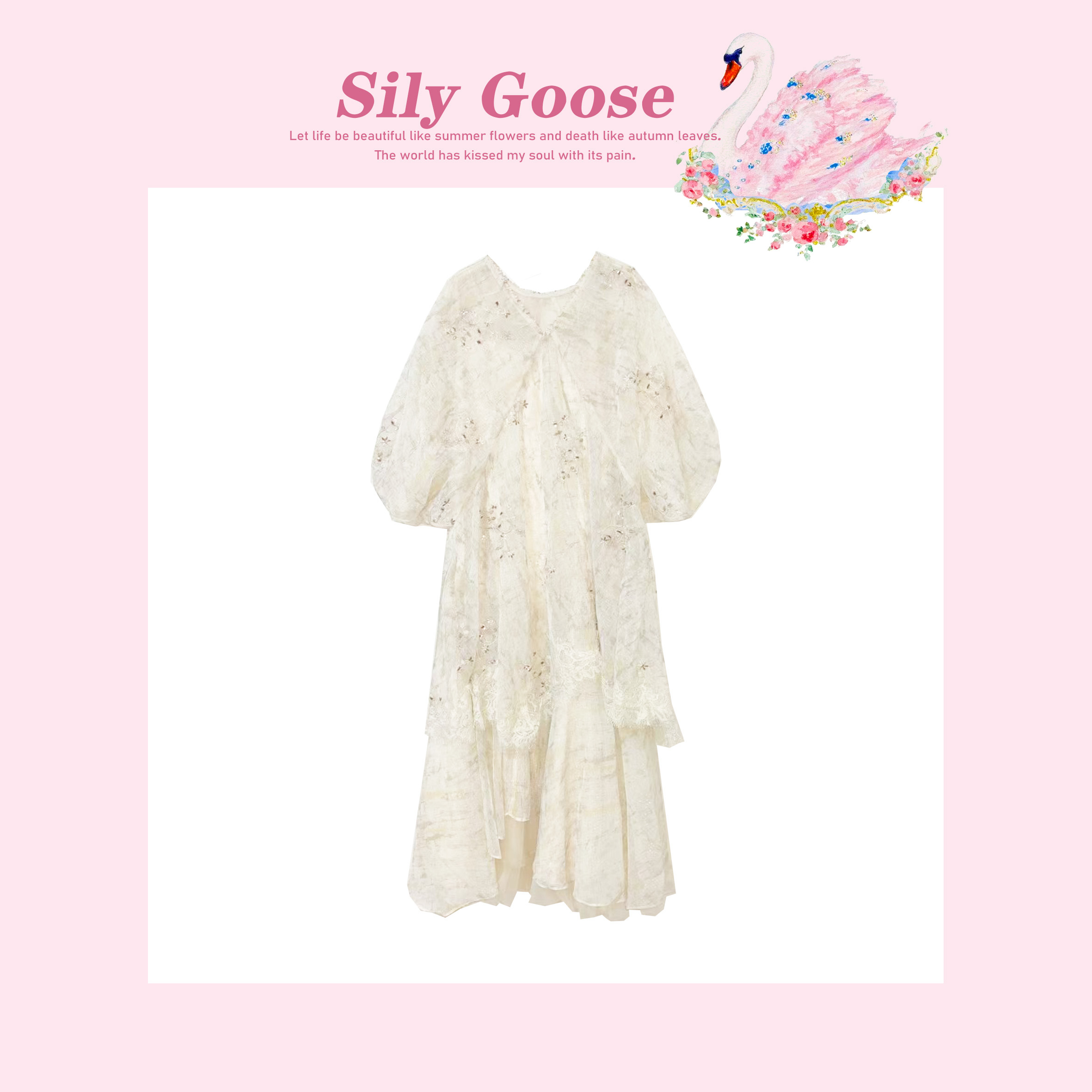 【Sily Goose小呆鹅】（琉璃）高腰法式碎花春夏韩版连衣裙两件套