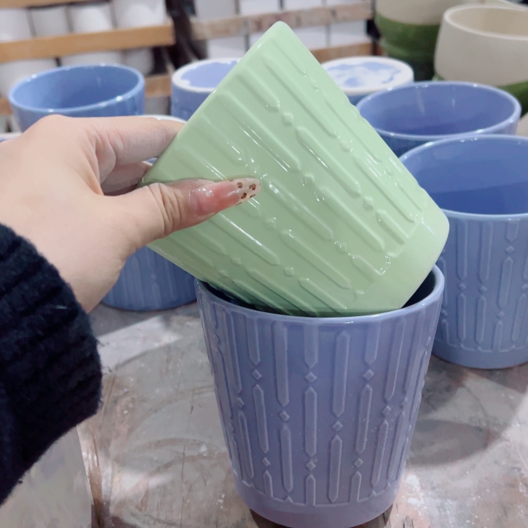 有孔，陶瓷花盆满10米包邮发货