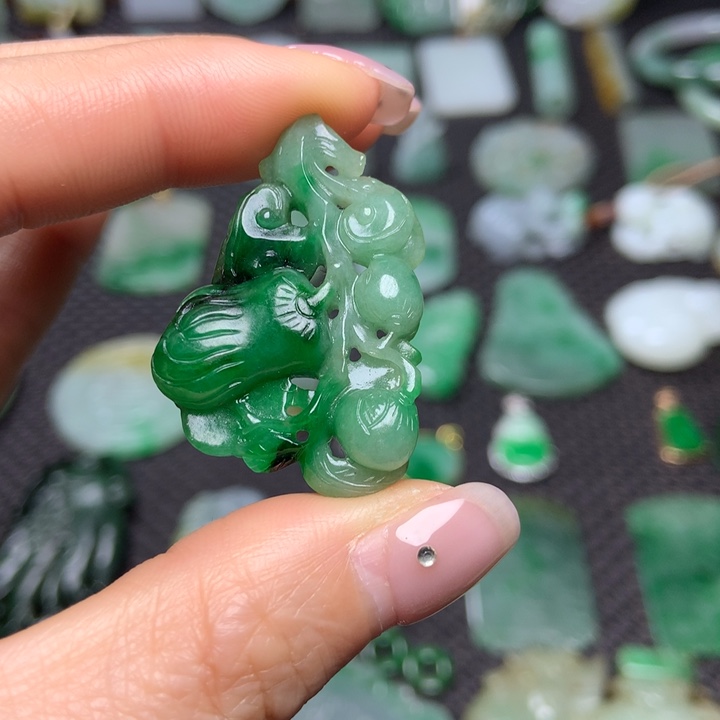 翡翠未镶嵌挂件紫***6