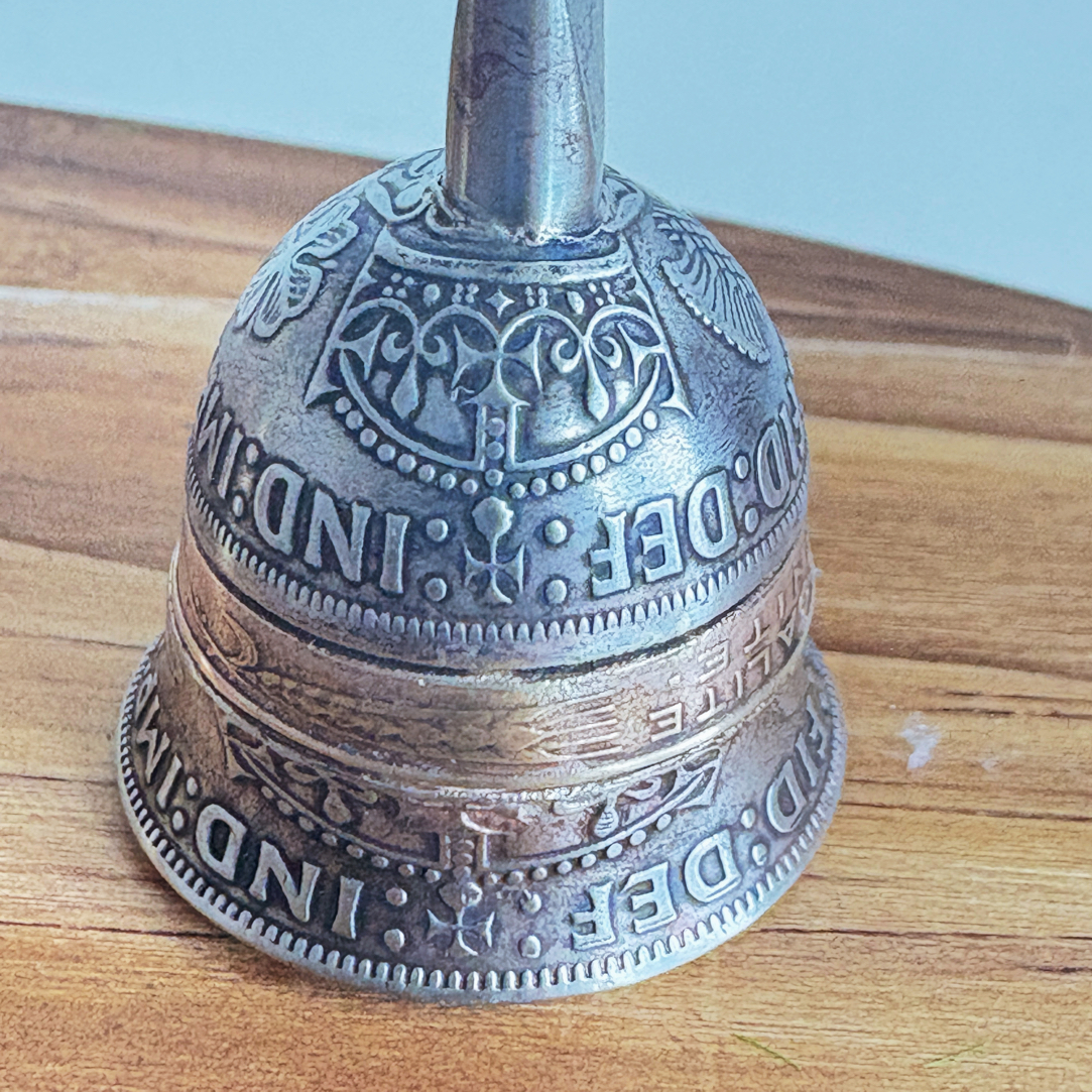 英国两先令乔治硬币铃铛创意文创纯手工挂饰装饰硬币复古铃铛门吸