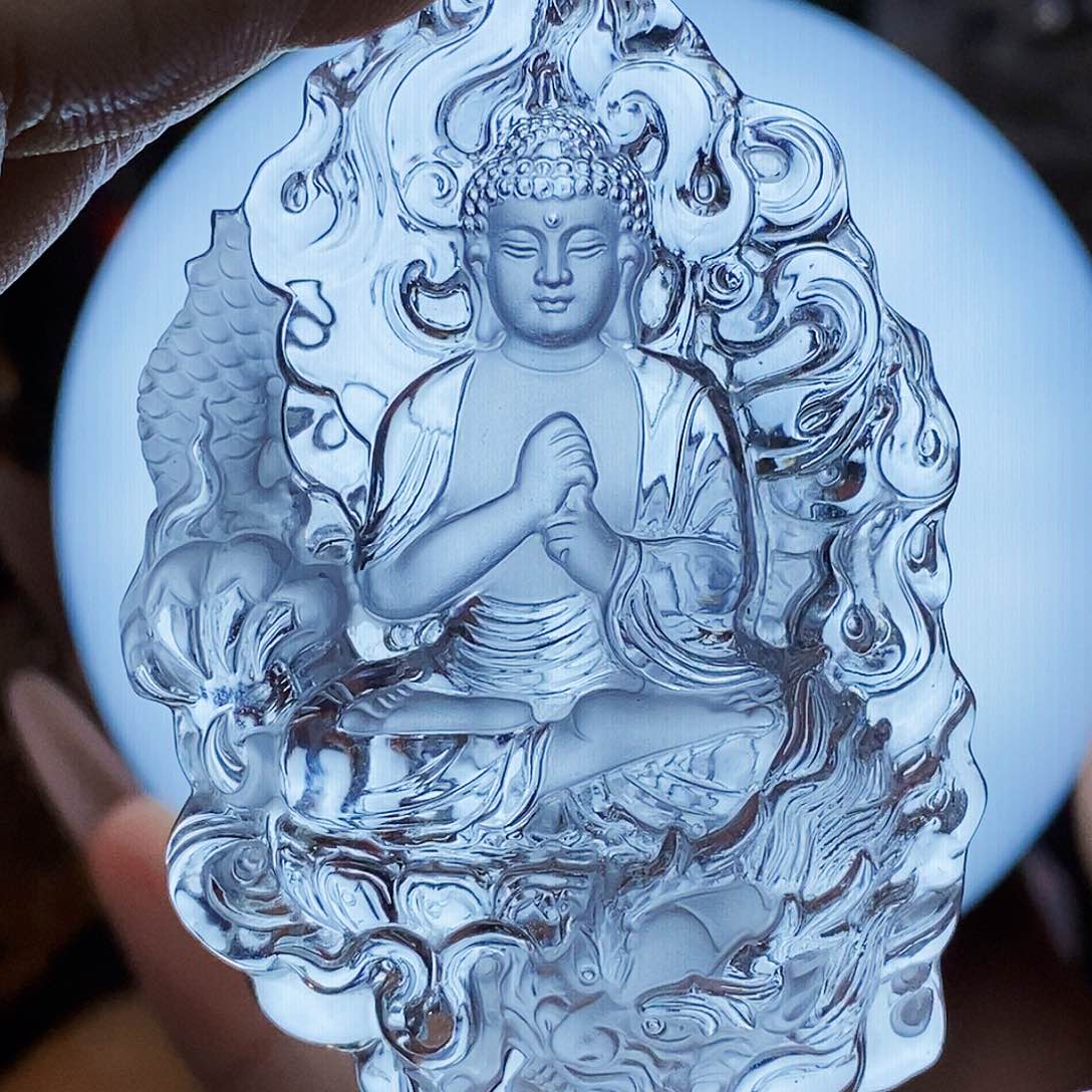 水晶颈饰未镶嵌如***电吊坠