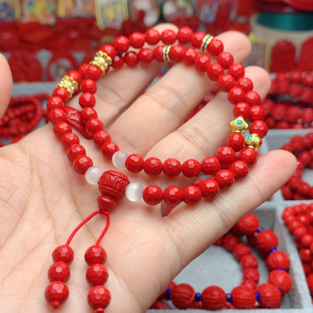 天然辰砂工艺品朱砂手串