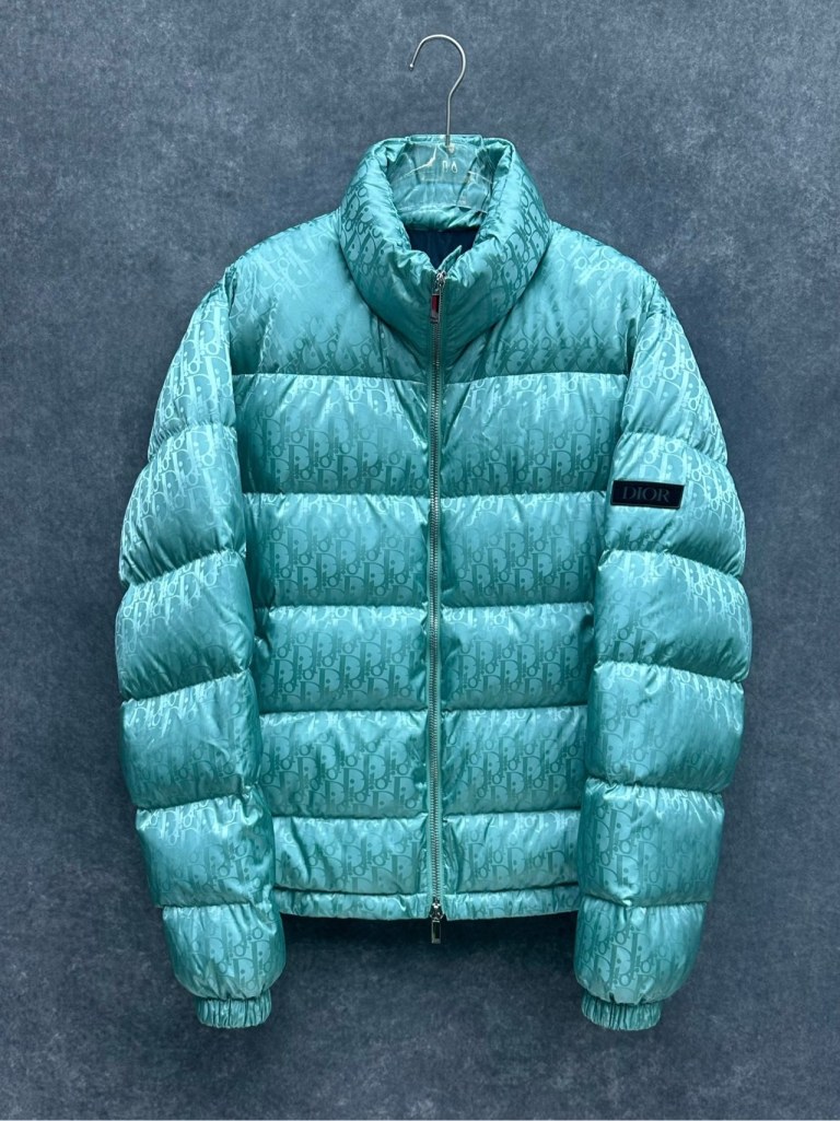 99新 DIOR/迪奥 DIOR迪奥老花满印羽绒服薄荷绿56码/1224