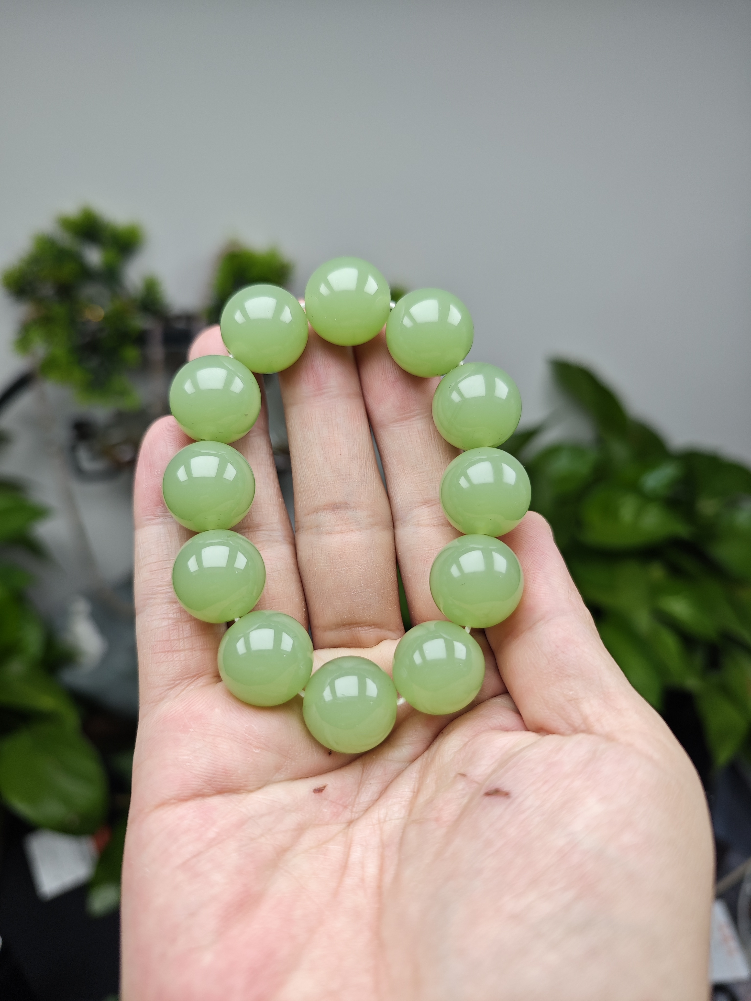 YMXHT---经典轻奢青海湖水绿圆珠手串手链---YMXHT00018