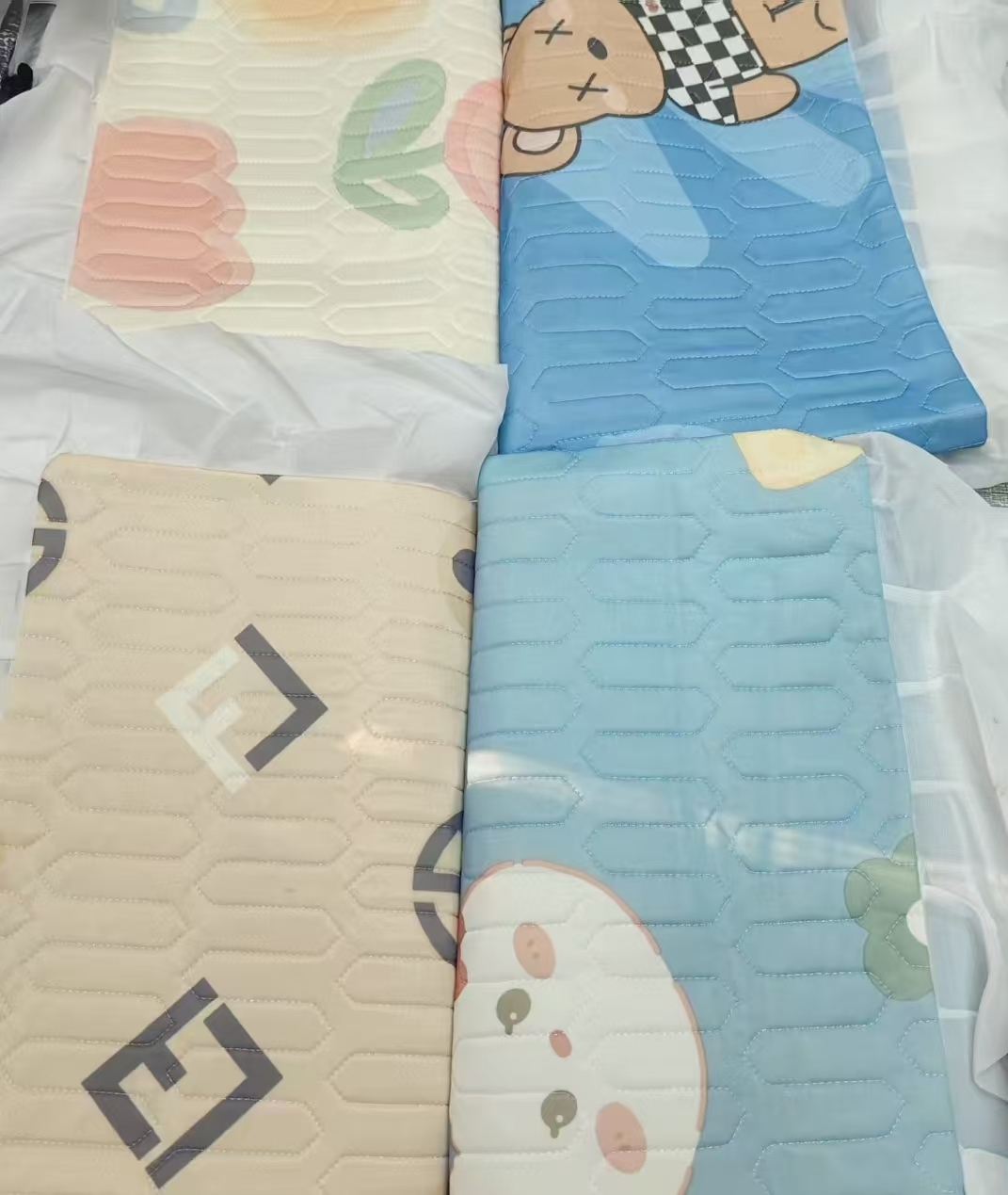 床裙款折叠款乳胶席夏季款乳胶凉席三件套