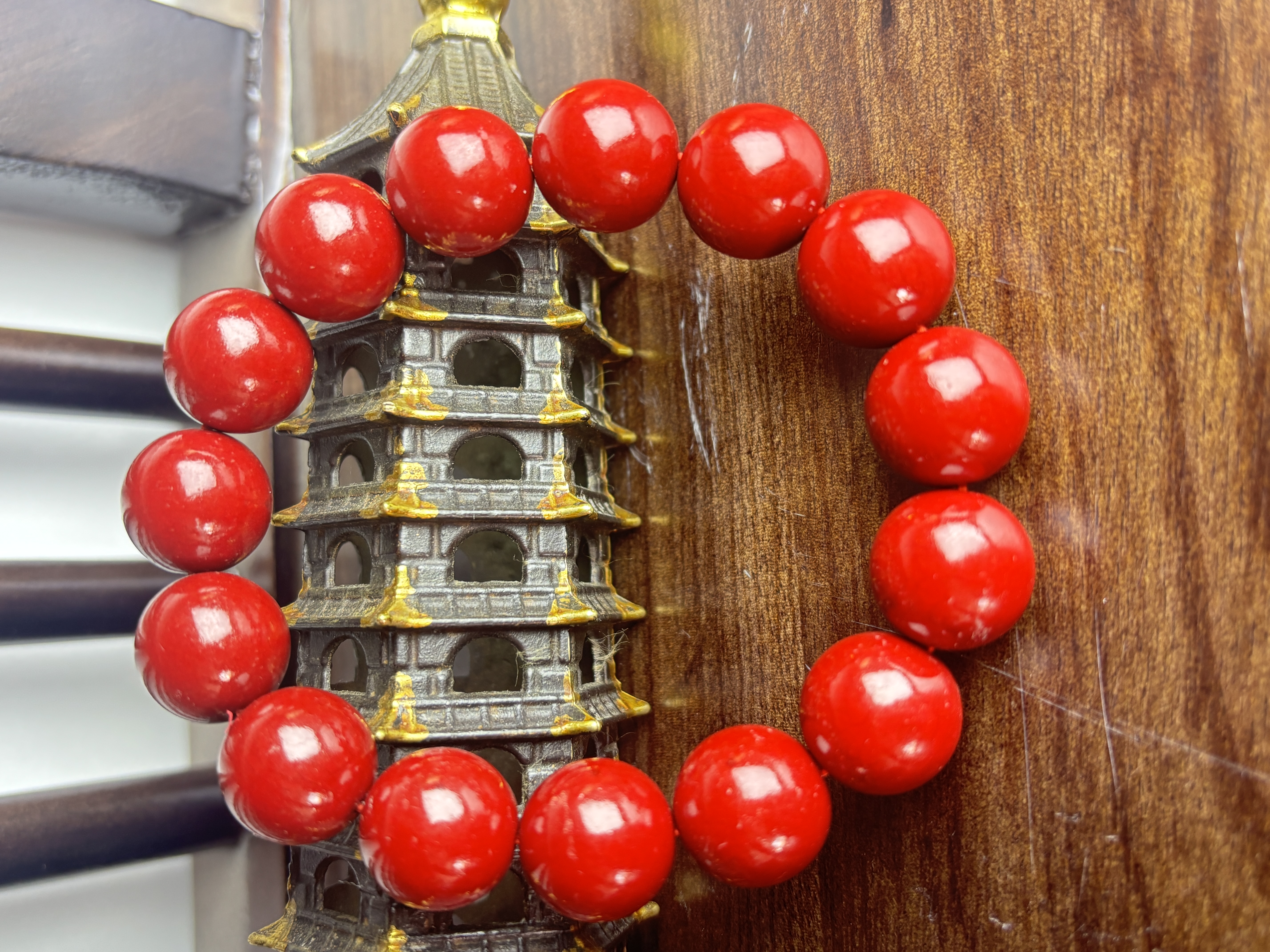 含辰砂工艺品【极客小店】zs圆珠手串