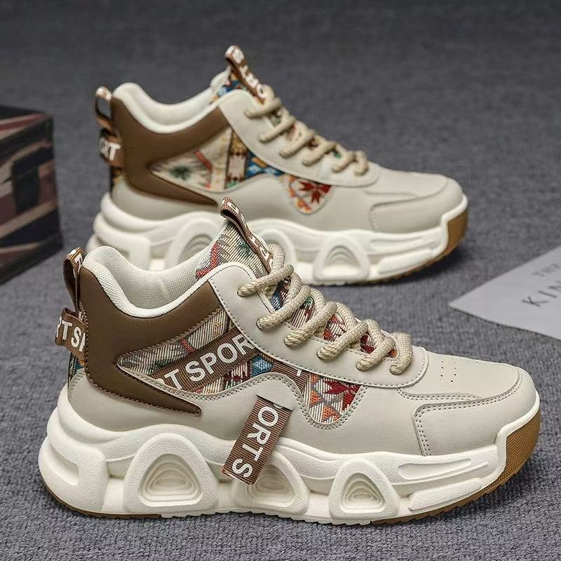 如2025秋季新款高帮透气男鞋青少年厚底防滑运动D2635