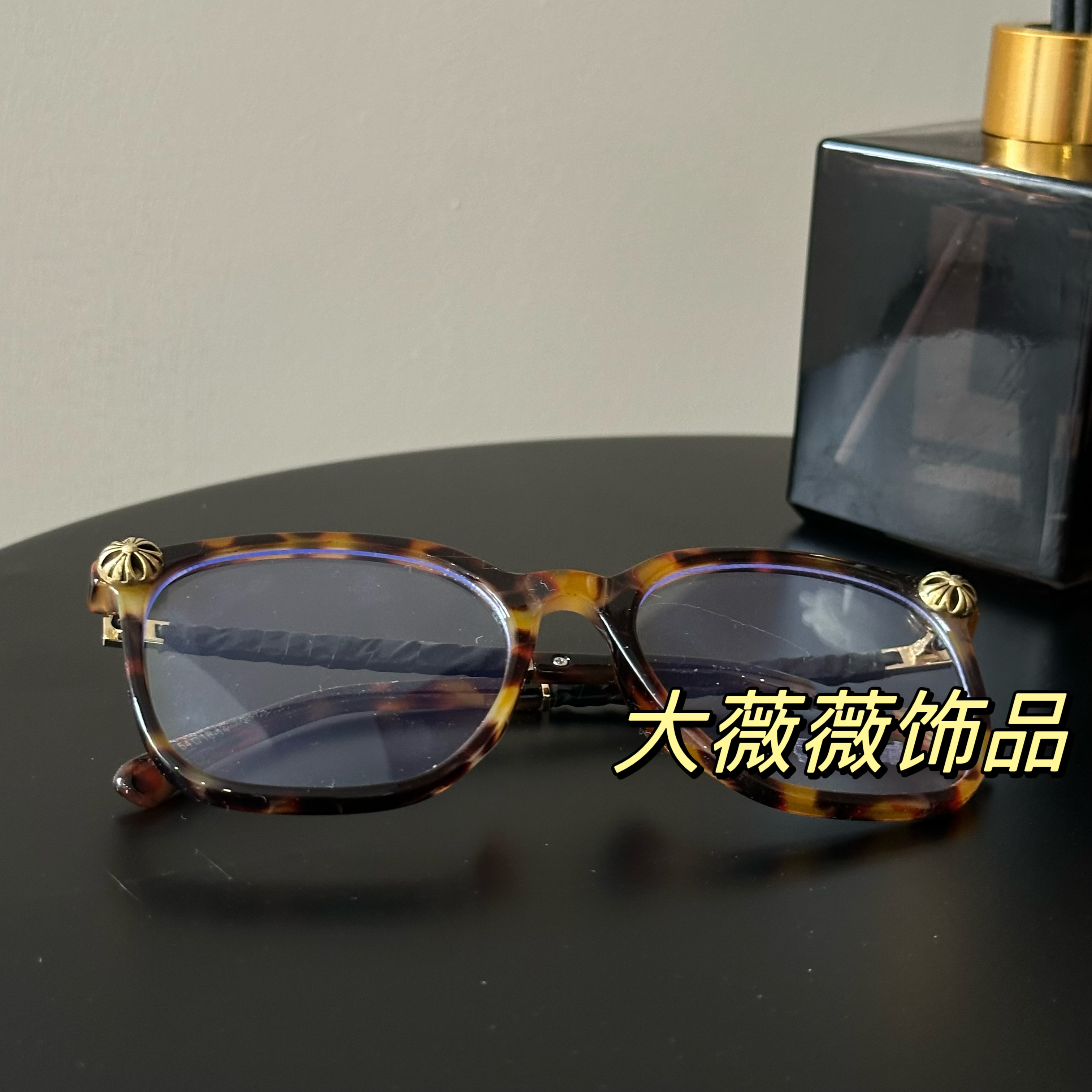 高级感豹纹编织时尚眼镜-38268