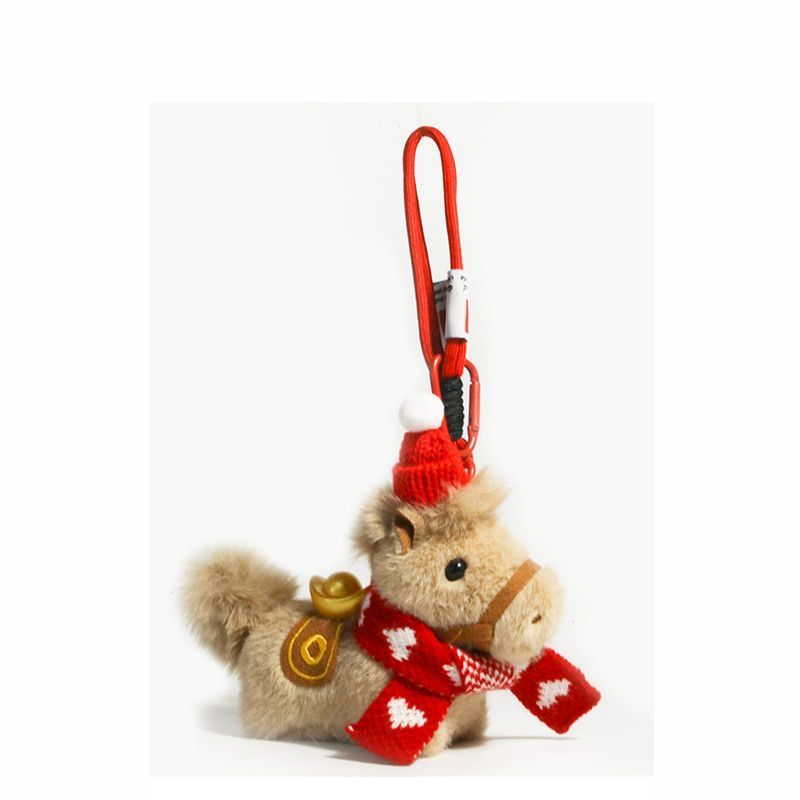 圣诞小马书包挂件超可爱钥匙扣送女友礼物挂饰车挂毛绒公仔NA⑩
