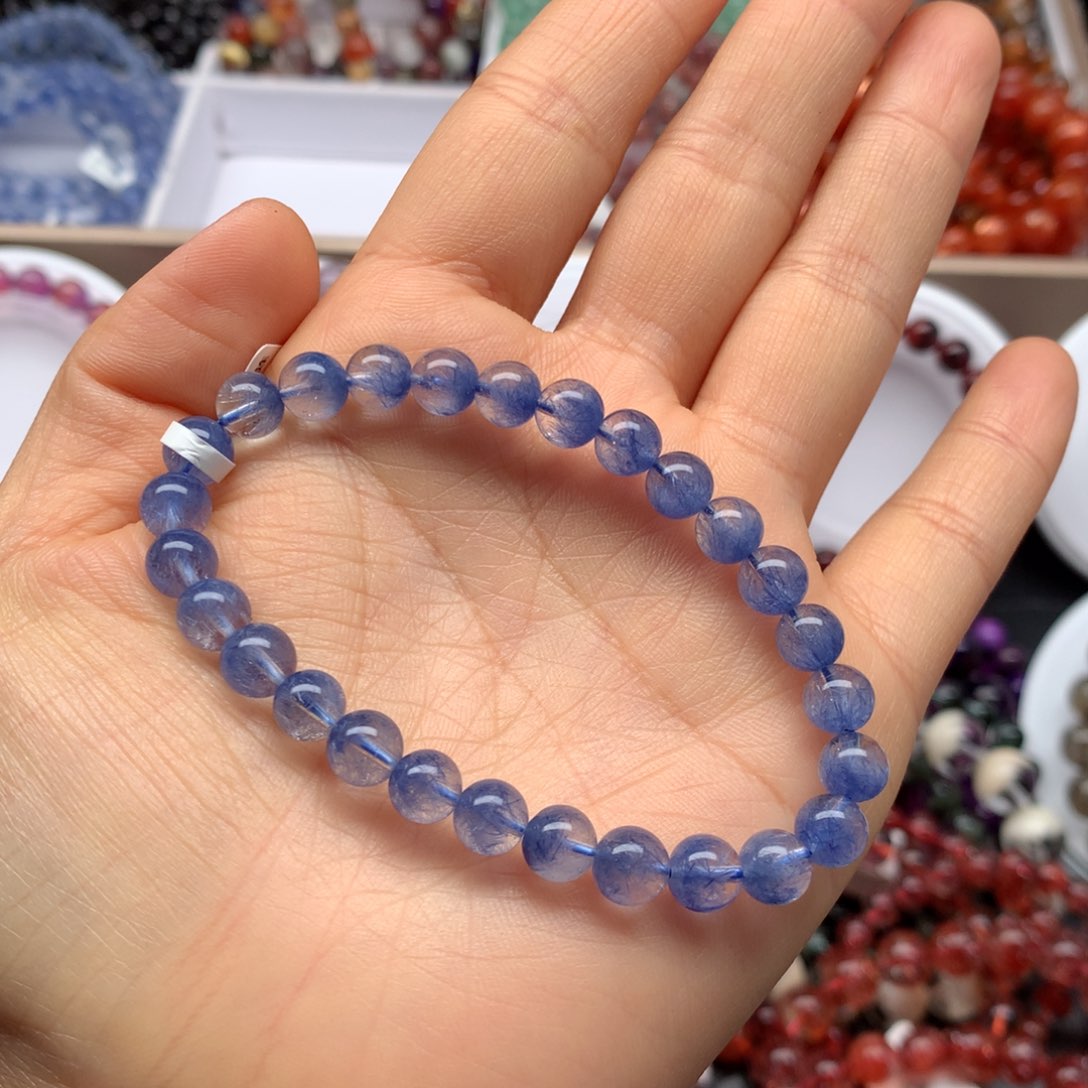 水晶手链未镶嵌蓝发晶M6.5