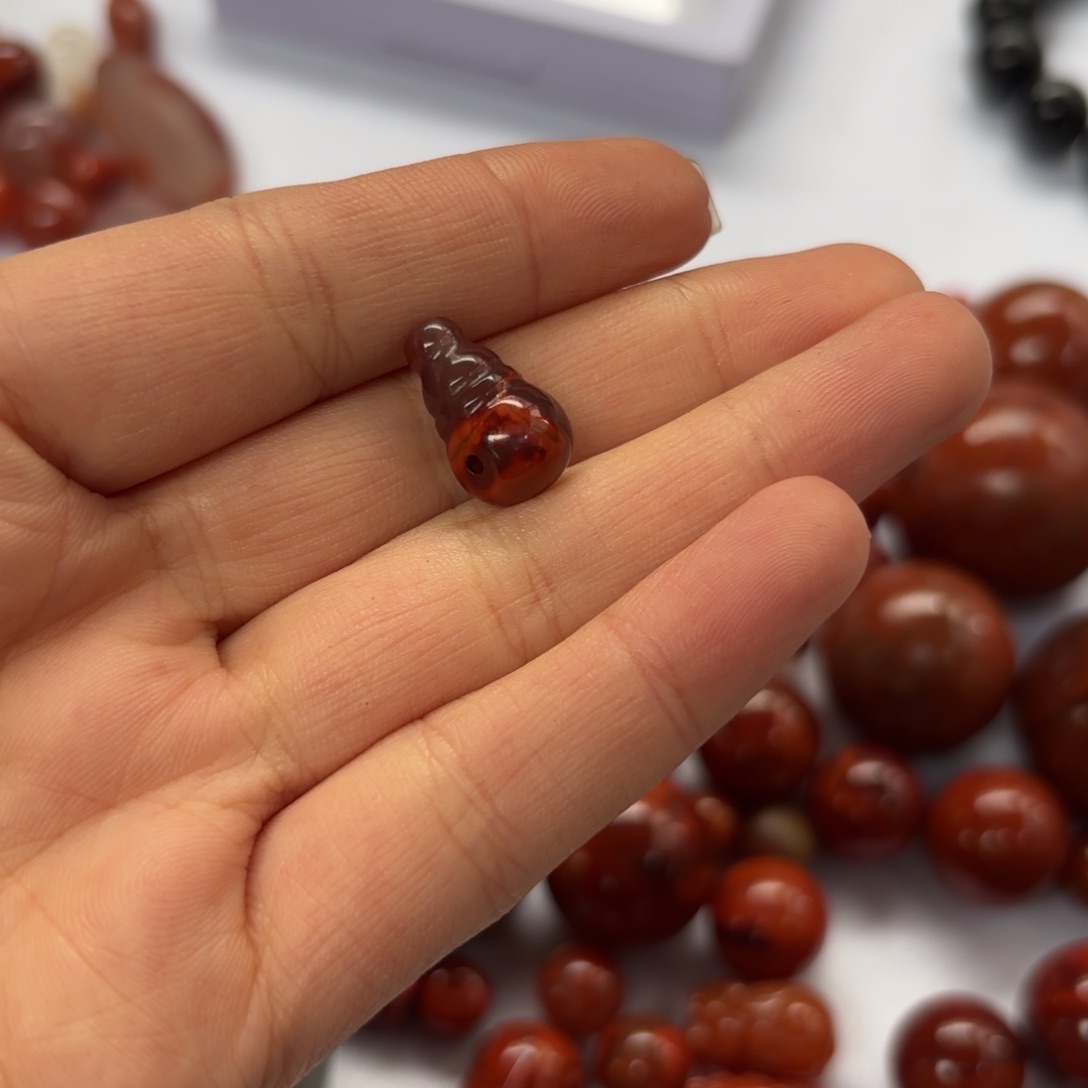 合金南红玛瑙挂件