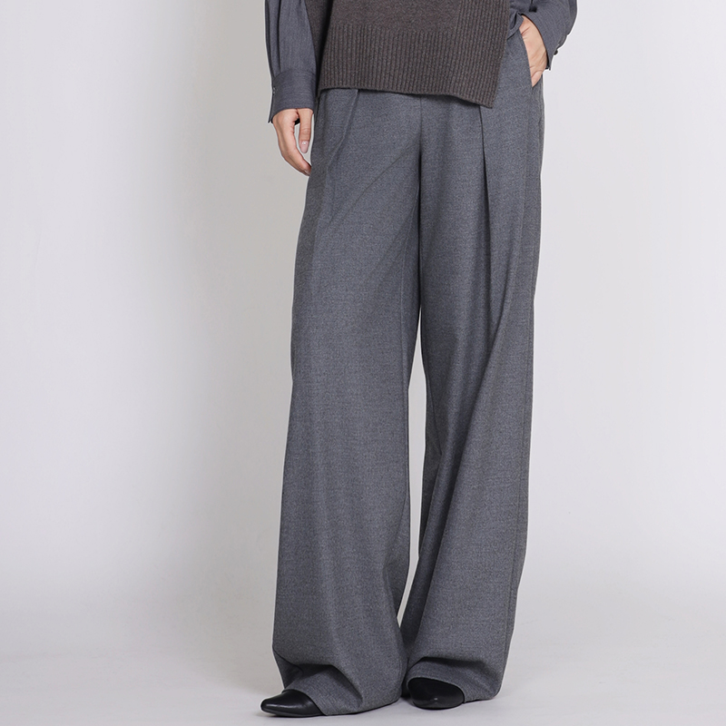 Jane express/简表达25冬新款宽腿裤直筒裤秋冬休闲裤DKZ53006