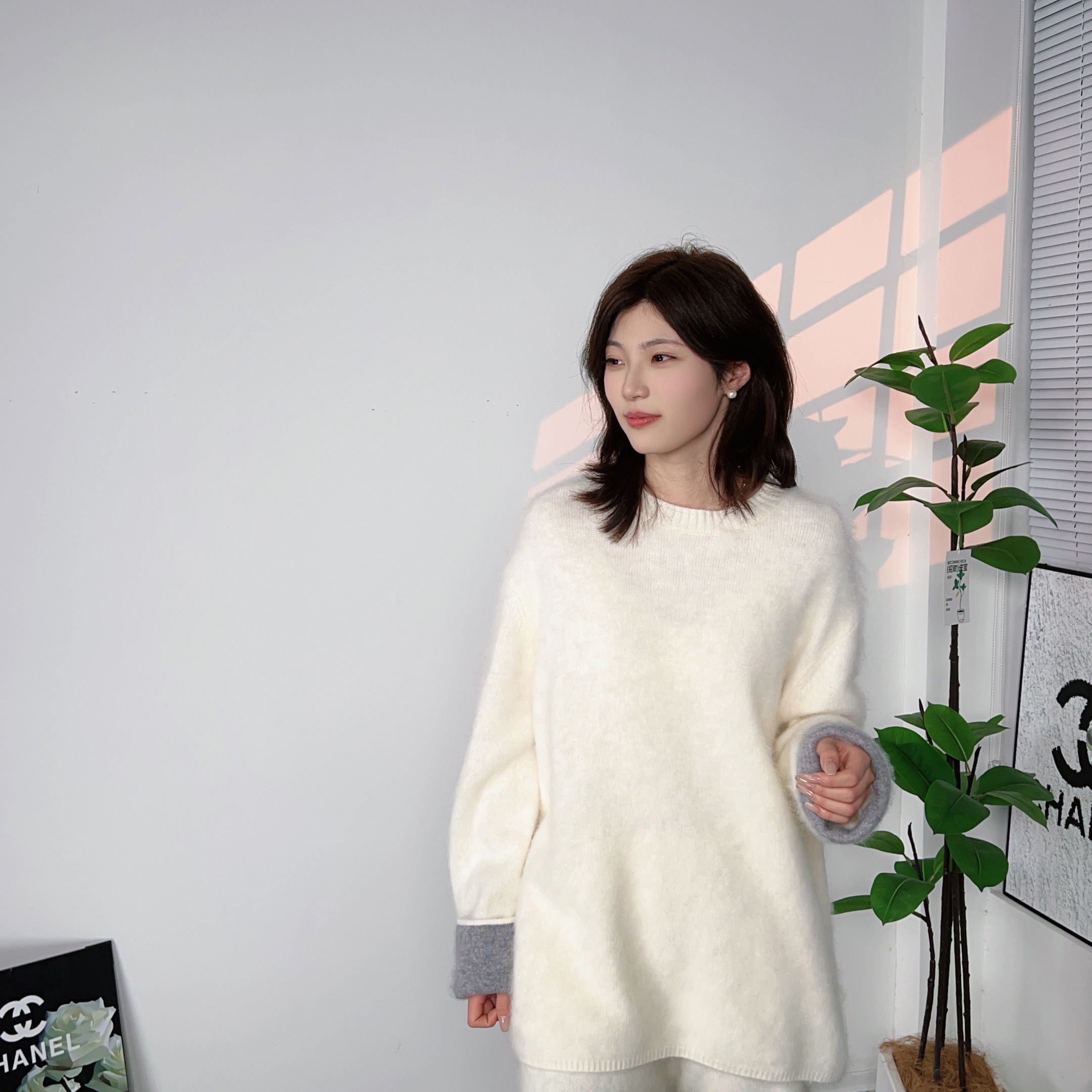 公主不褪色女套头羊毛拉绒打底气质加厚圆领