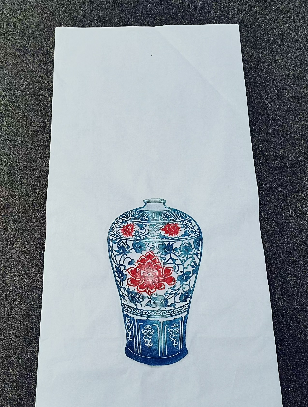 《彩拓梅瓶》拓片 一幅