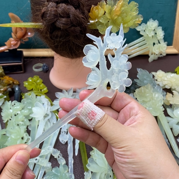 蛇纹石玉发饰未镶嵌