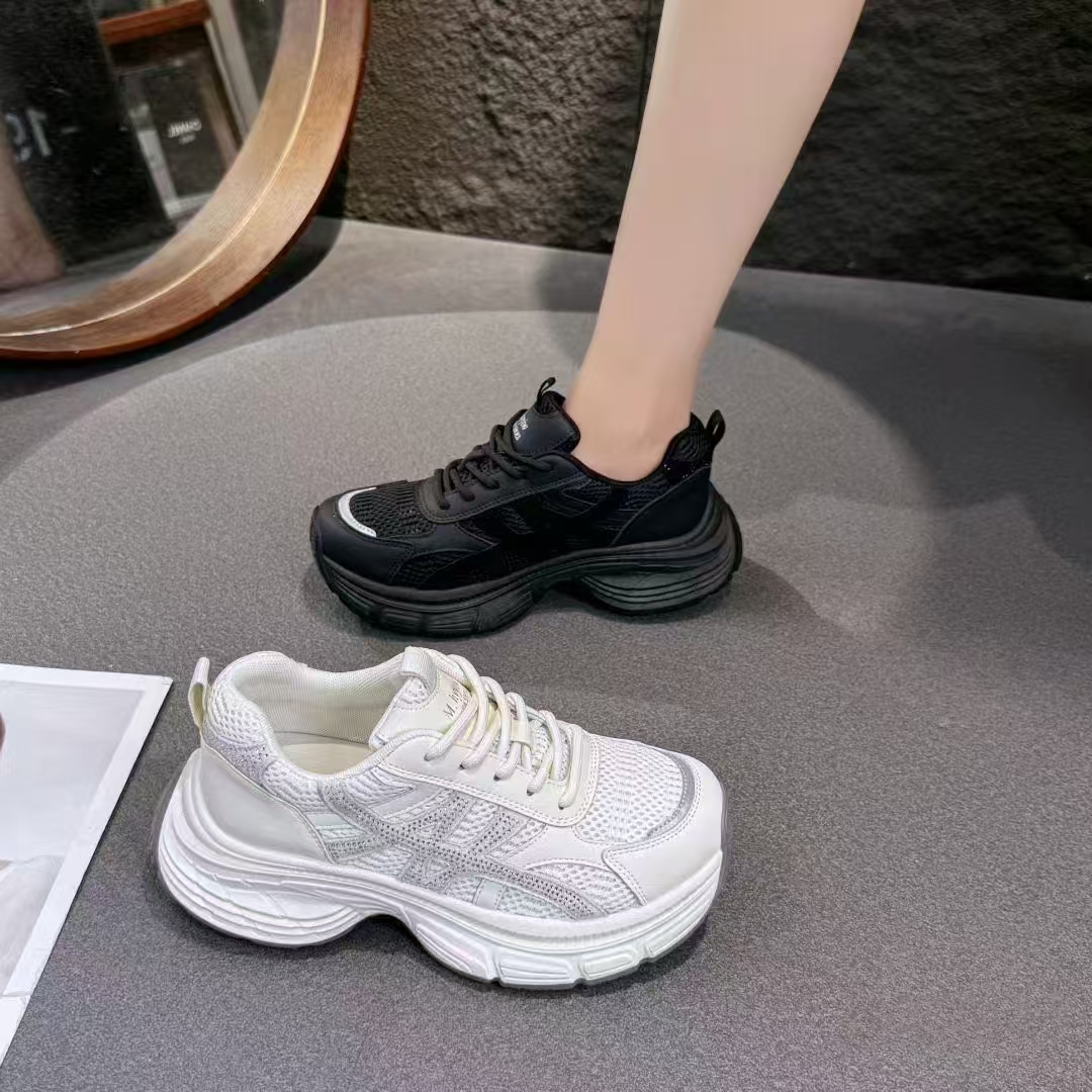 运动鞋老爹鞋女鞋系带欧若假日风职场休闲风机能潮鞋