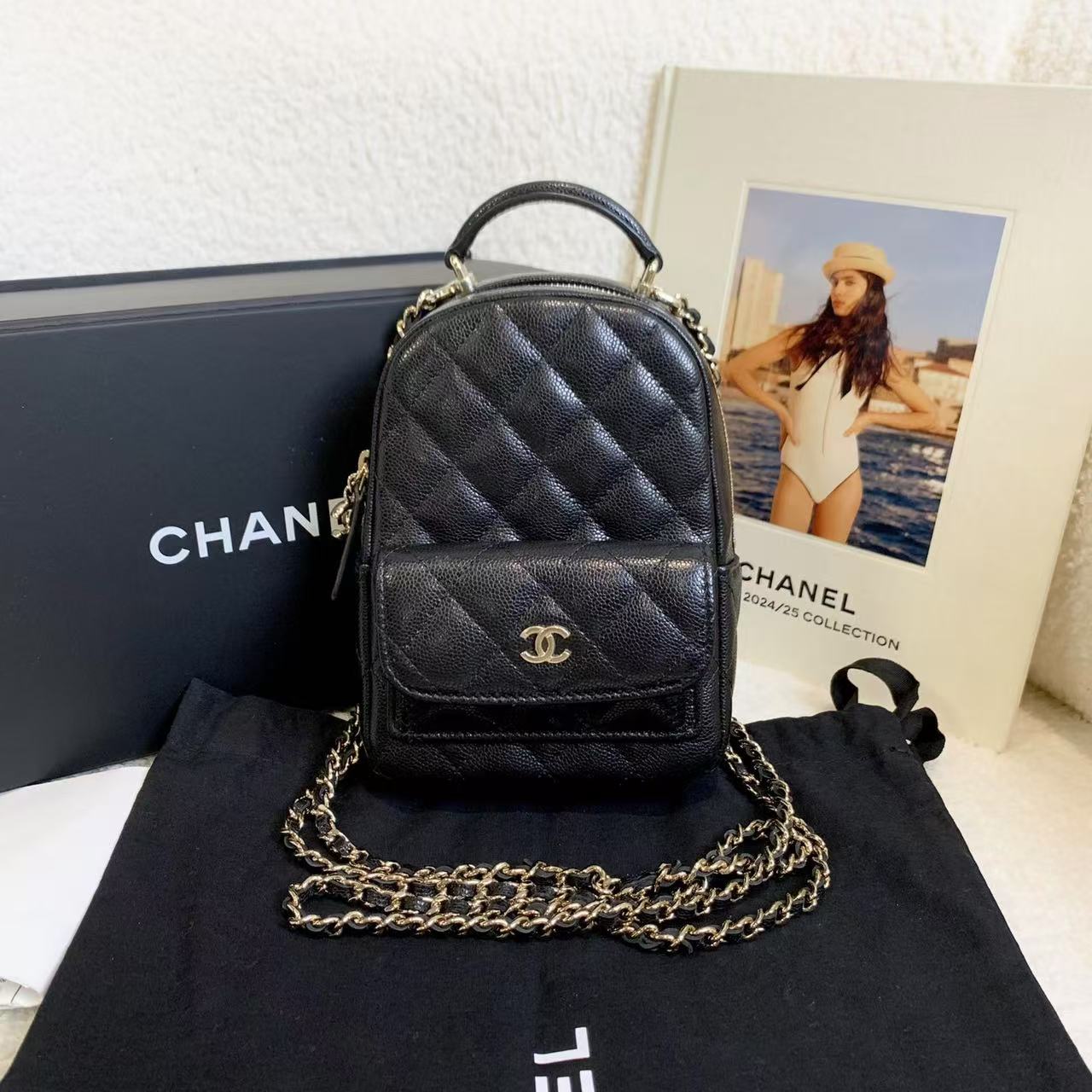 全新未使用 Chanel/香奈儿 壹臻/25C黑金双肩包/ 11271585