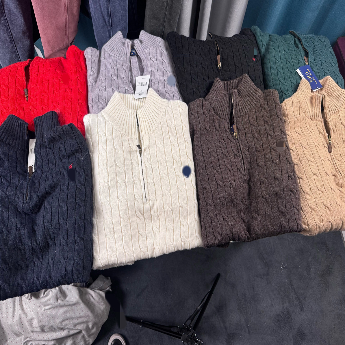 小马刺绣半拉链秋冬针织保暖宽松情侣毛衣