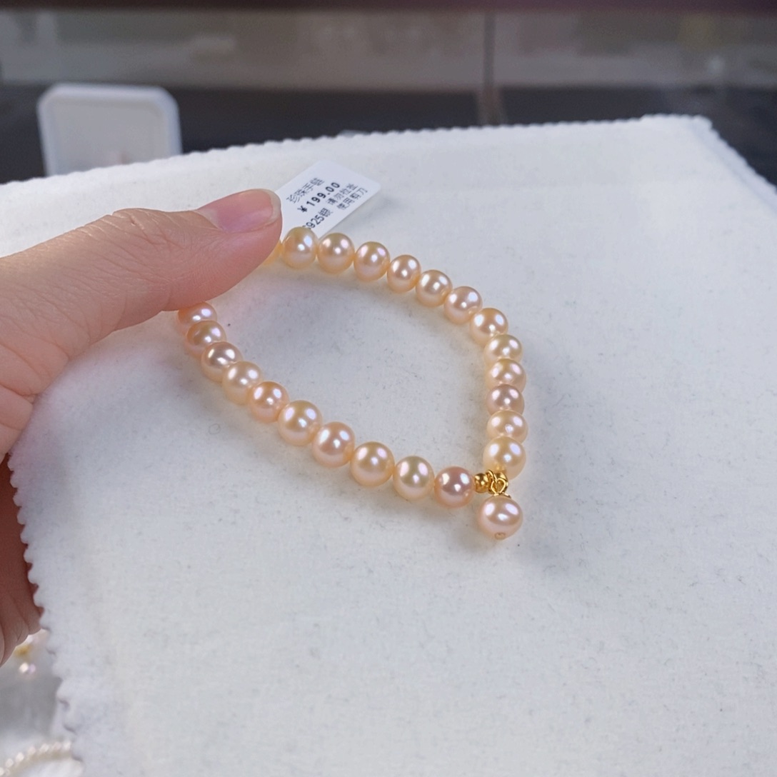 淡水珍珠手绳银S925镶嵌