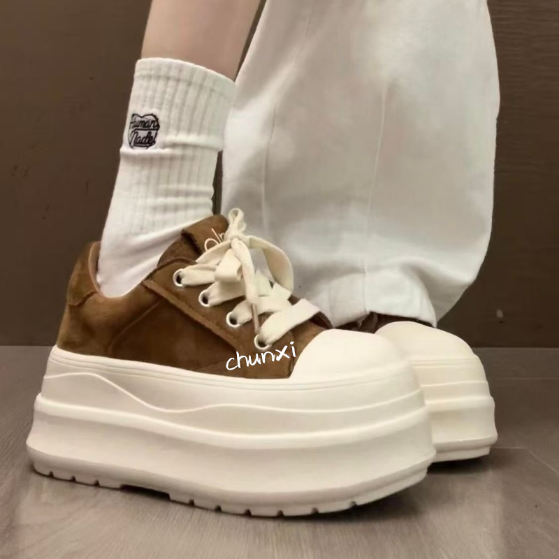 7cm小白鞋韩版增高厚底休闲鞋女2025秋新款百搭简约小个子复古鞋