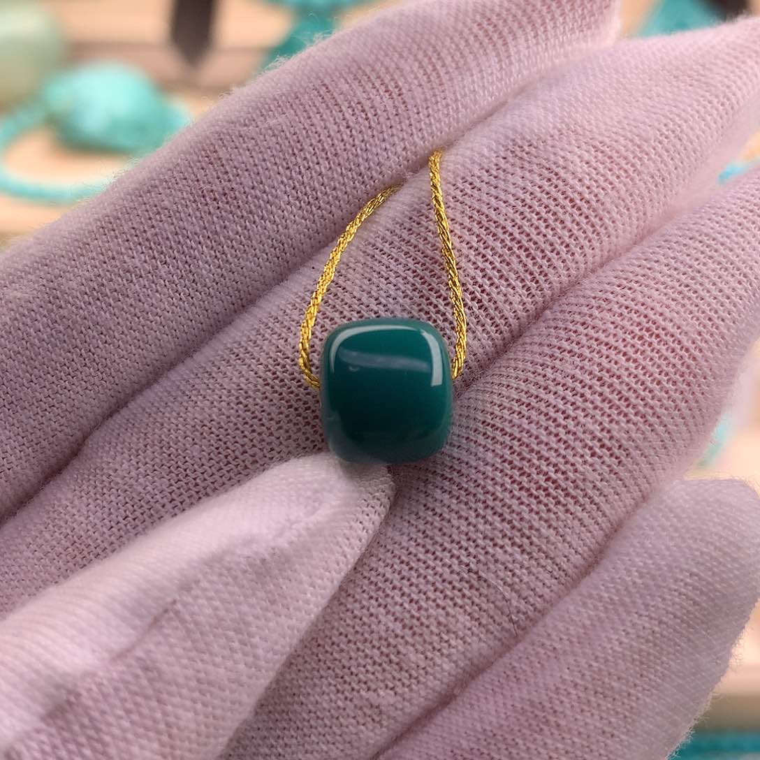 绿松石珠宝奇石未镶嵌10×8.8