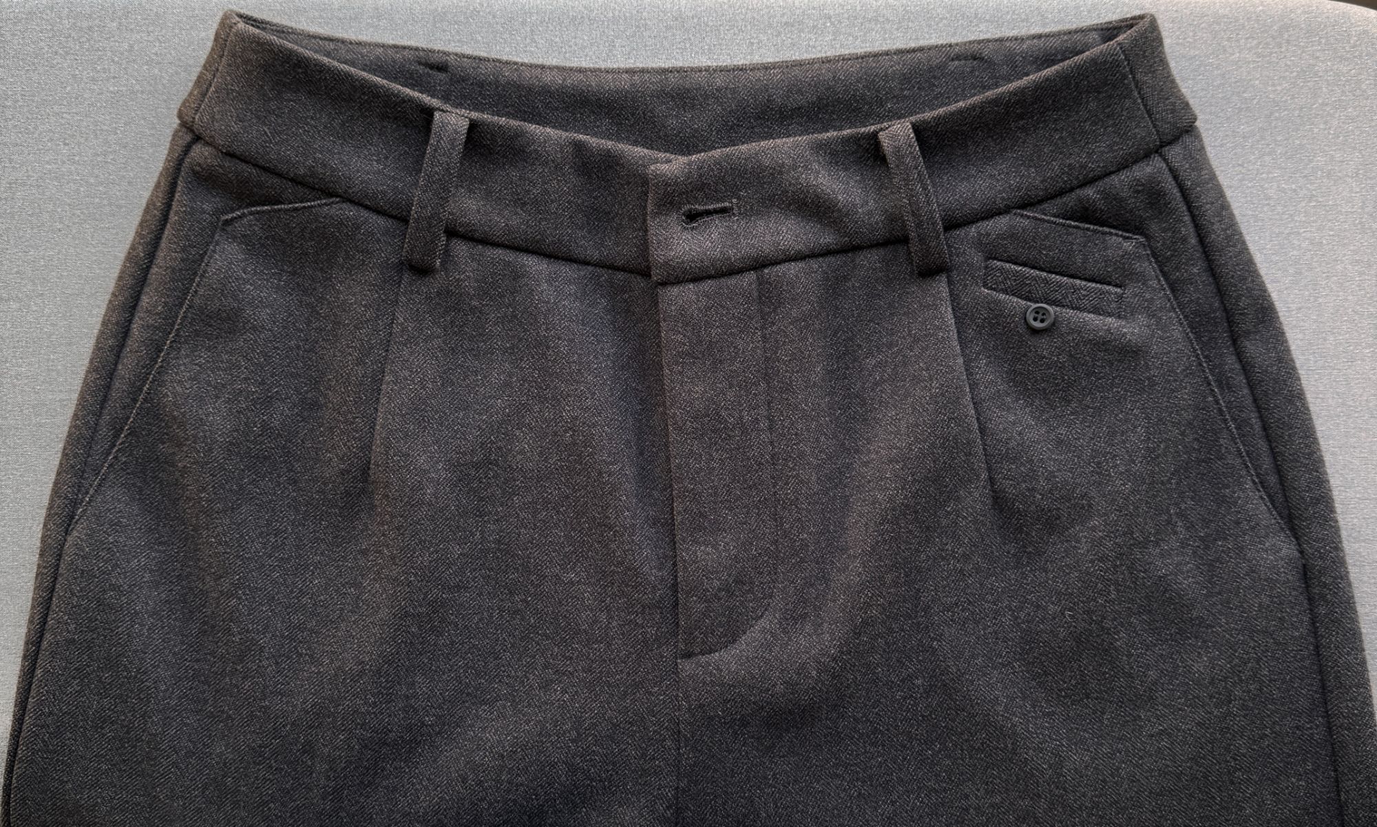 羊毛呢裤高腰黑色显瘦高级个性烟管裤-821秋冬冬季直筒