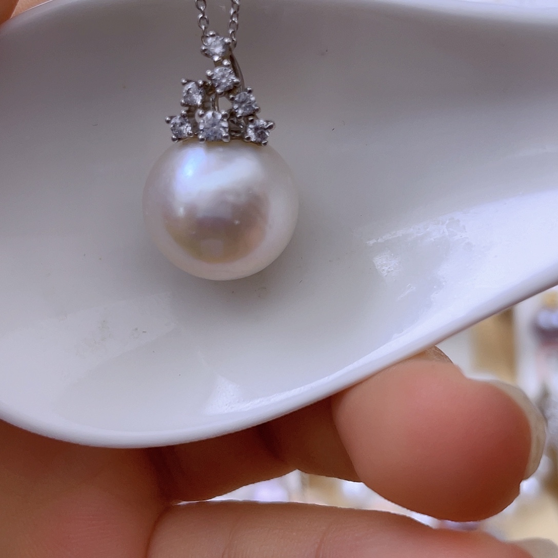 吊坠(赠链)淡水珍珠银S925镶嵌