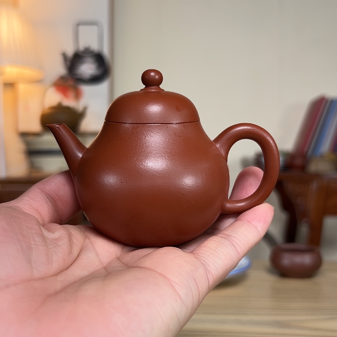 茶壶紫砂原矿朱泥大红袍梨形