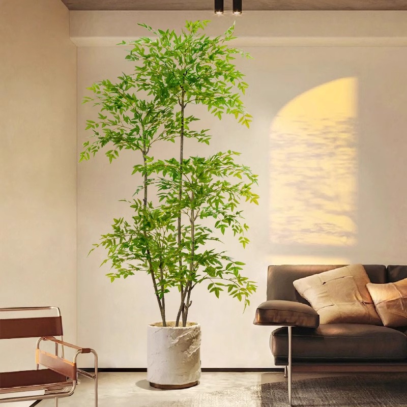 仿真植物南天竹落地盆栽放生绿植摆件客厅沙发边家居装饰盆景假树