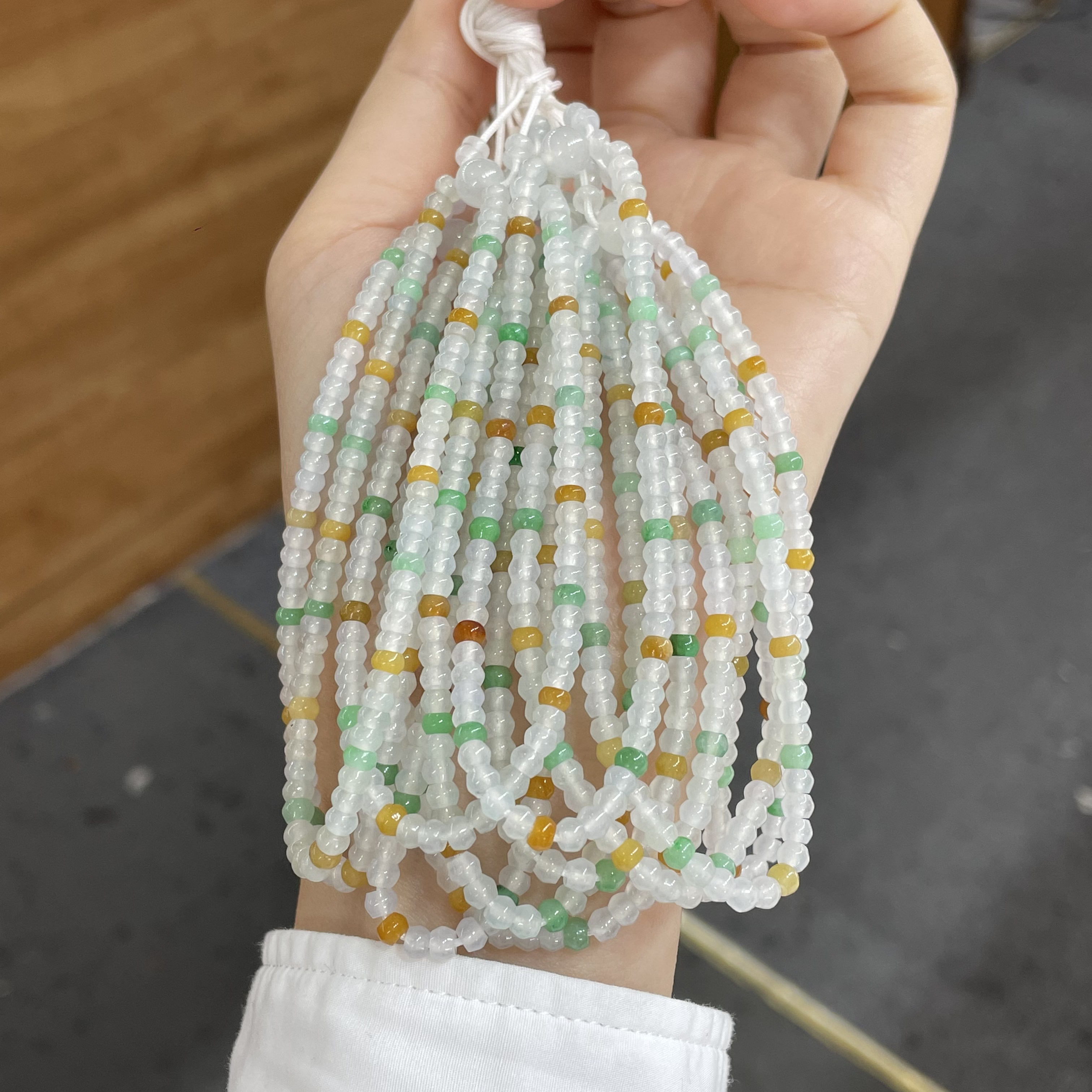 冰种多宝翡翠小米珠串手链（多样性发货）