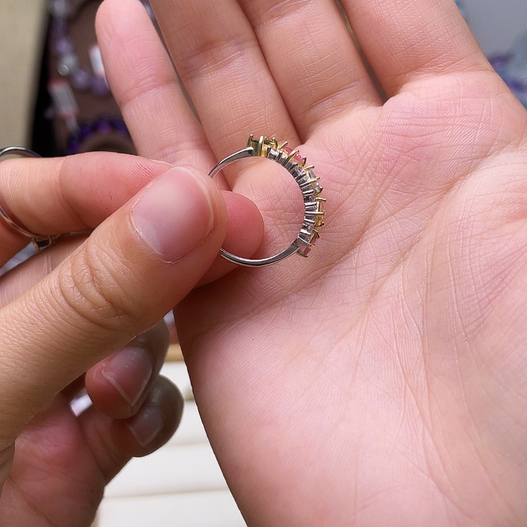 R****碧玺银S925镶嵌戒指422