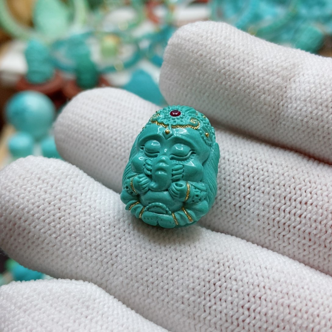 绿松石珠子未镶嵌