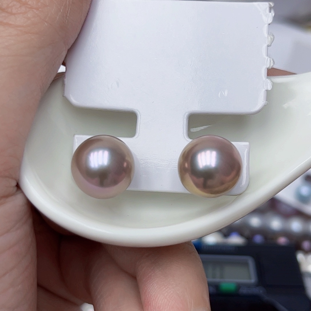 淡水珍珠耳饰银S925镶嵌