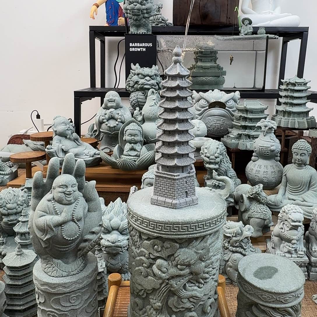 石材青砂石佛手弥勒