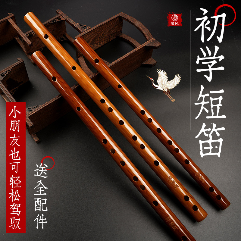 竹笛儿童迷你素笛G调f初学者入门笛子乐器e小学生短笛d成人横笛c