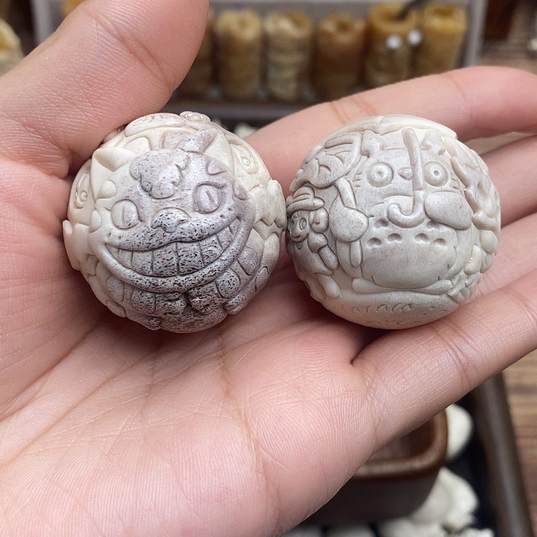 鹿骨把件8号龙猫手球36尺寸