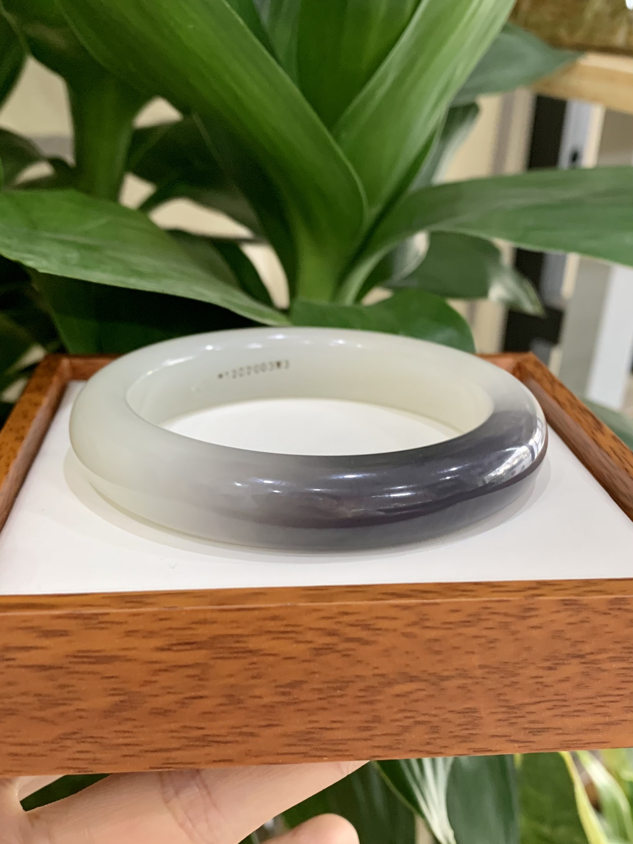 和田玉烟紫手镯56