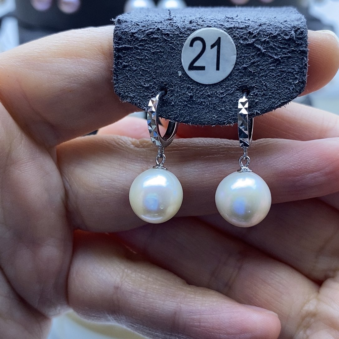 淡水珍珠耳饰银S925镶嵌