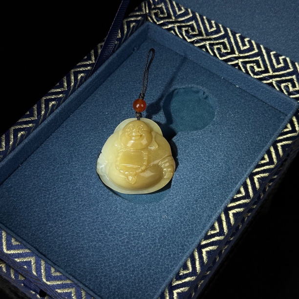 GG108060/民国和田玉弥勒佛挂坠/上海西香记