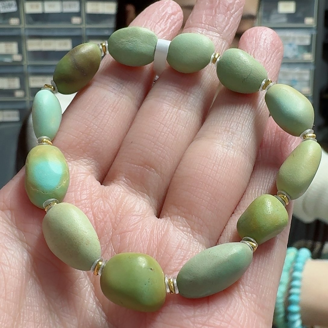 绿松石珠宝奇石18K金镶嵌