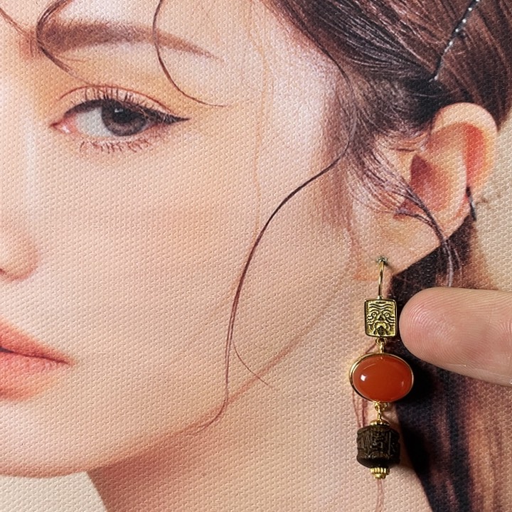 南红玛瑙银S925镶嵌颈饰