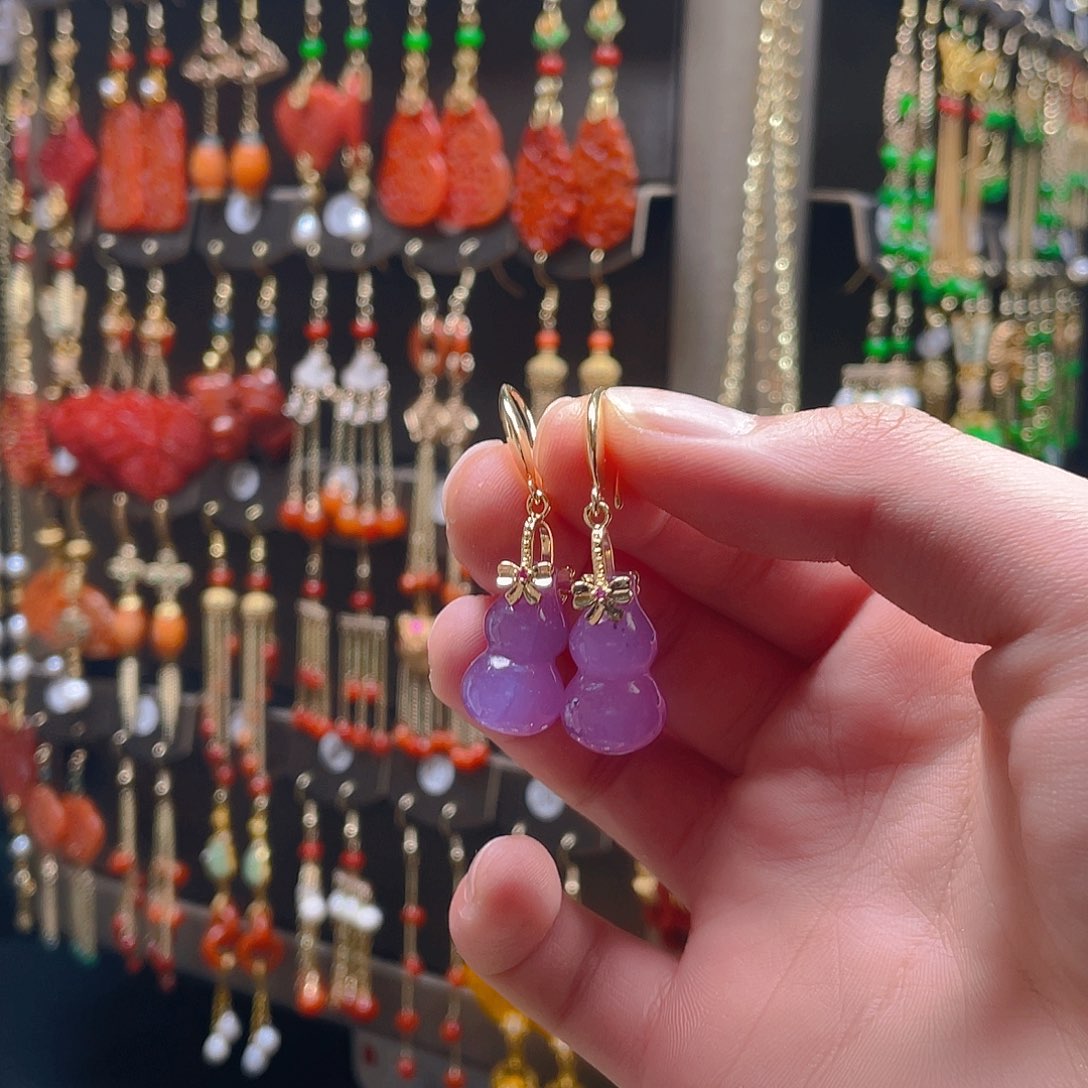 玛瑙/玉髓耳饰合金饰品