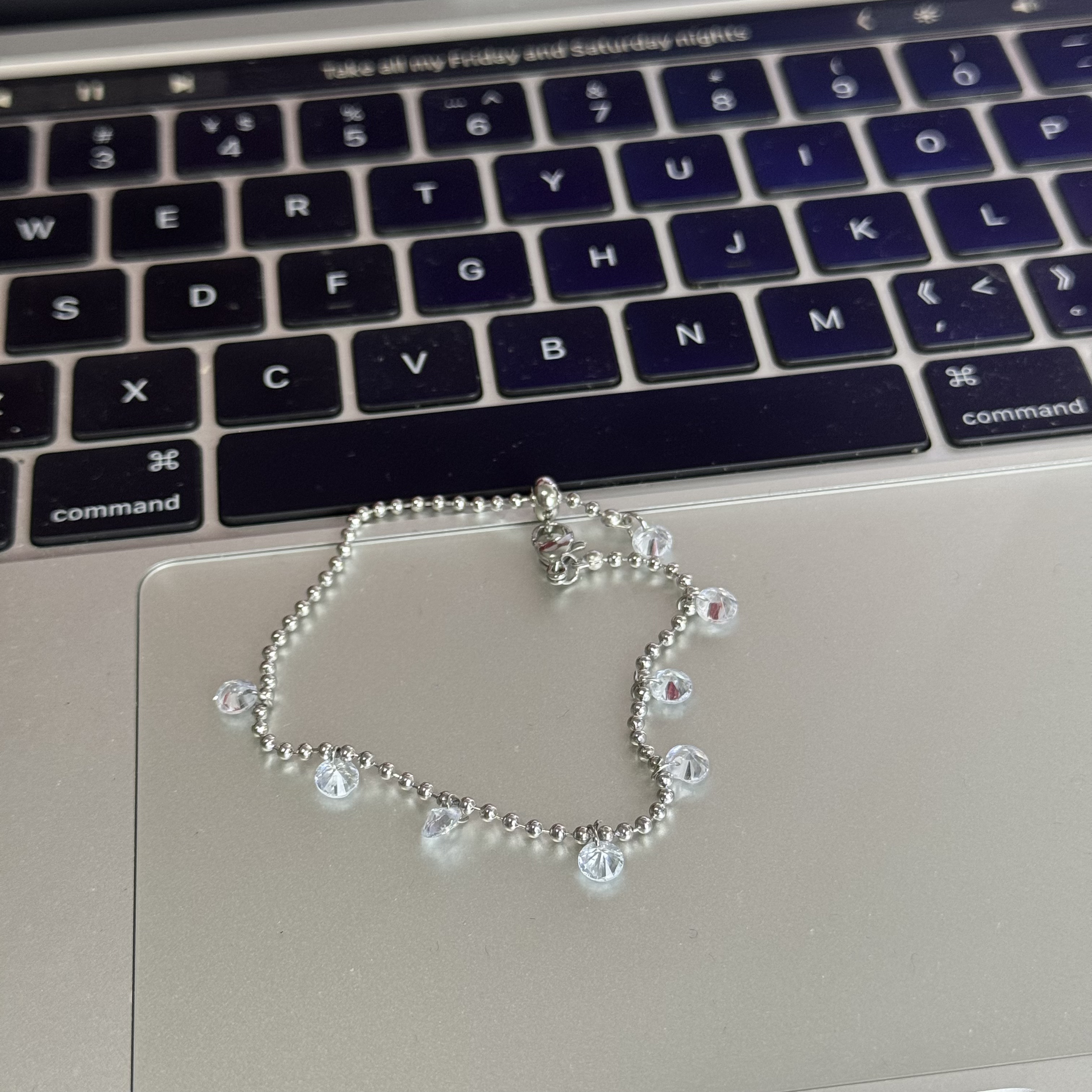 铜合金手链 612-简约水滴流苏抽拉手链