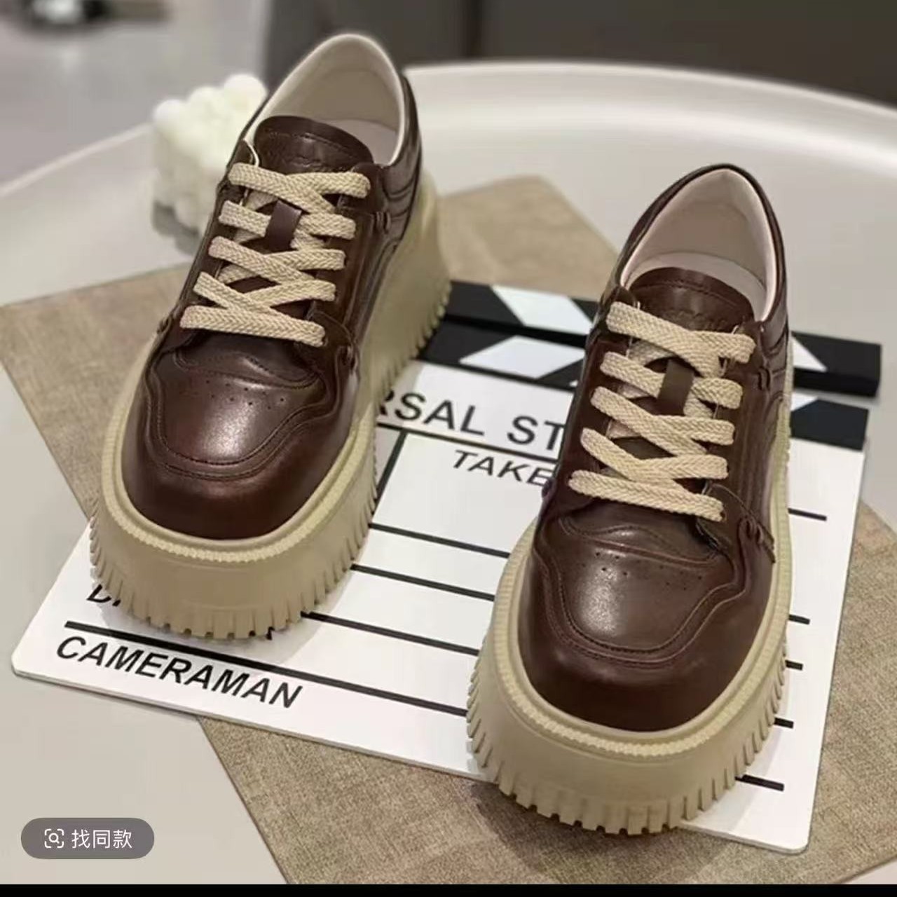 松糕系带休闲鞋（加绒）