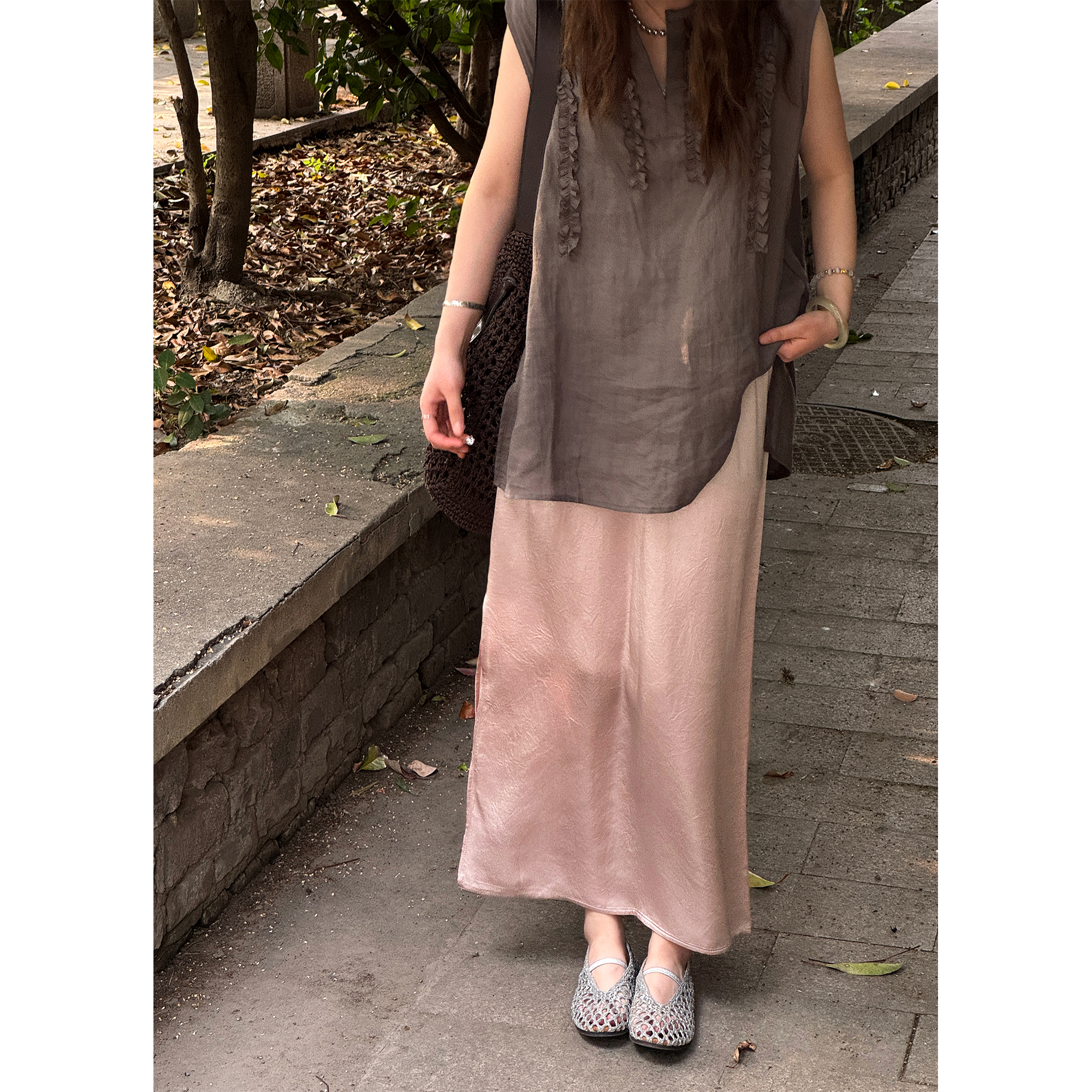 【no退no换】单边开衩半裙