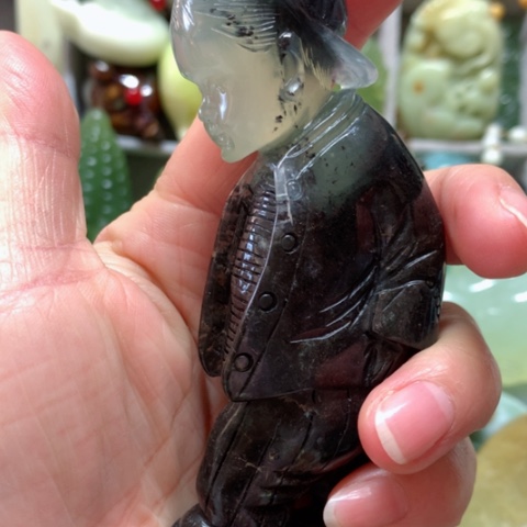 蛇纹石玉手把件未镶嵌