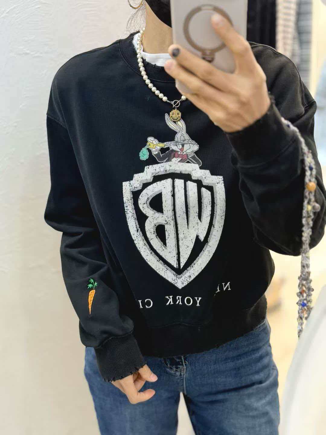A. D. Khal[华纳系列兔八哥]360g蜡染专用毛圈圆领卫衣0112