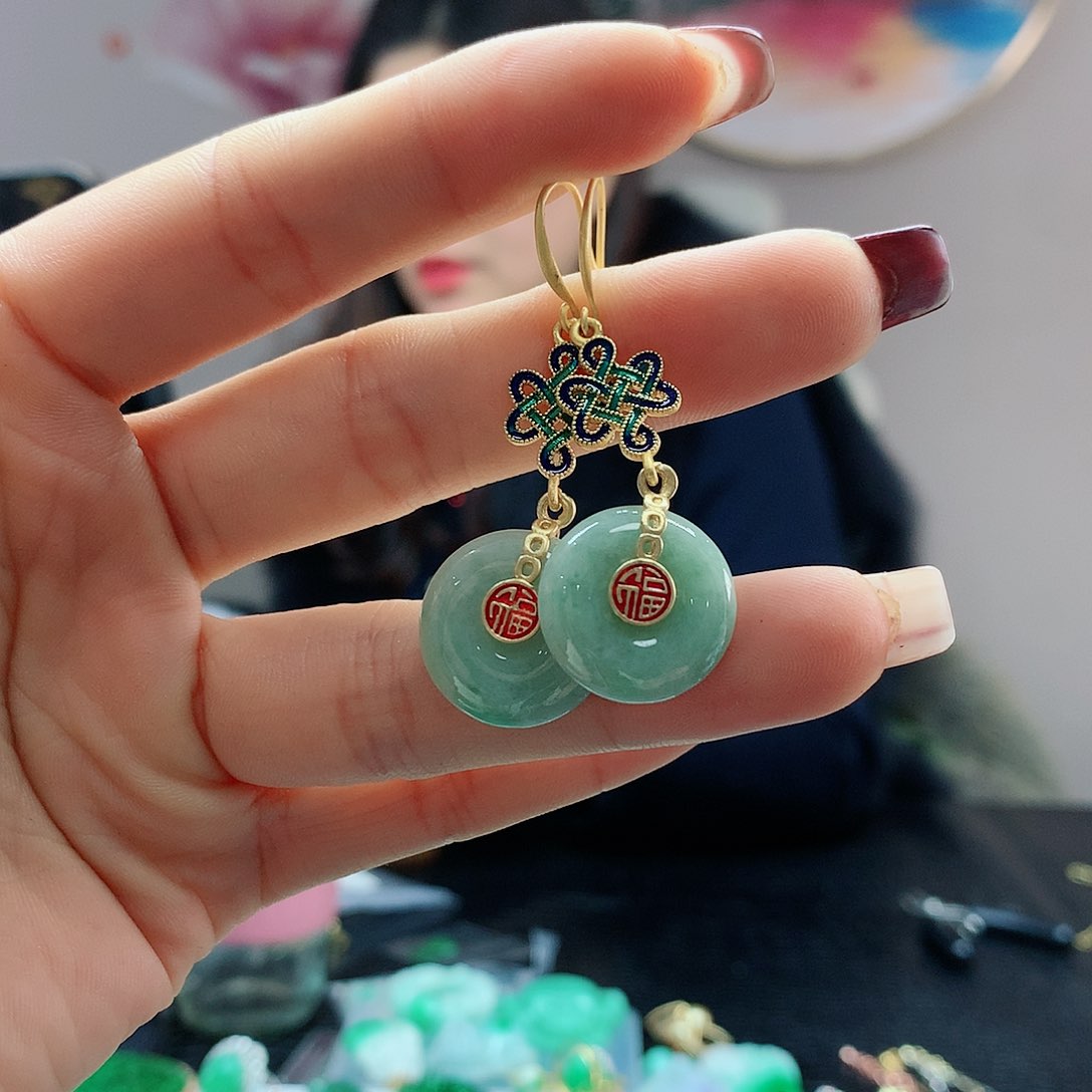 【闪购商品】翡翠耳饰未镶嵌，